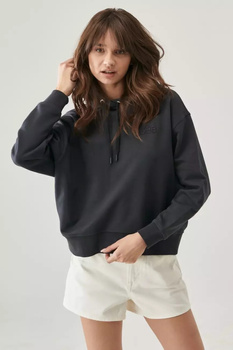 LEE ESSENTIAL HOODIE DAMSKA BLUZA Z KAPTUREM LOGO WASHED BLACK L53PRYJA 112145255