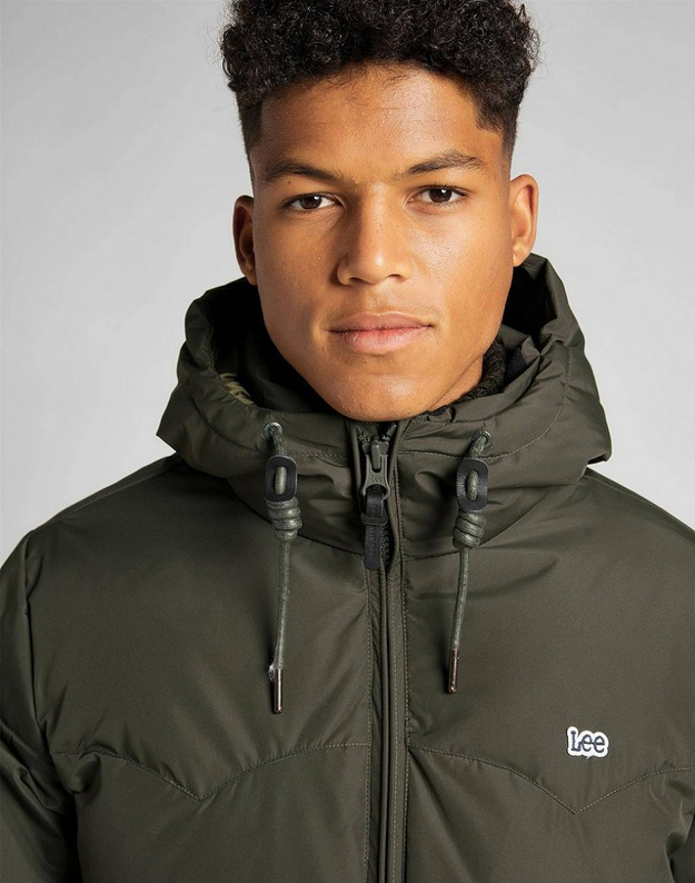 LEE PUFFER JACKET MĘSKA KURTKA ZIMOWA SERPICO GREEN L88BNYOJ 112141010