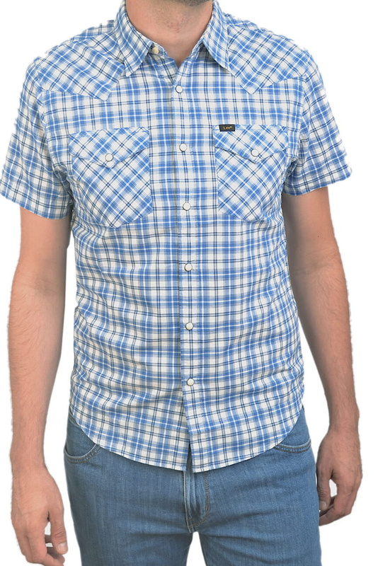 LEE MĘSKA KOSZULA  SS WESTERN SHIRT DEEP INDIGO L640IDPS