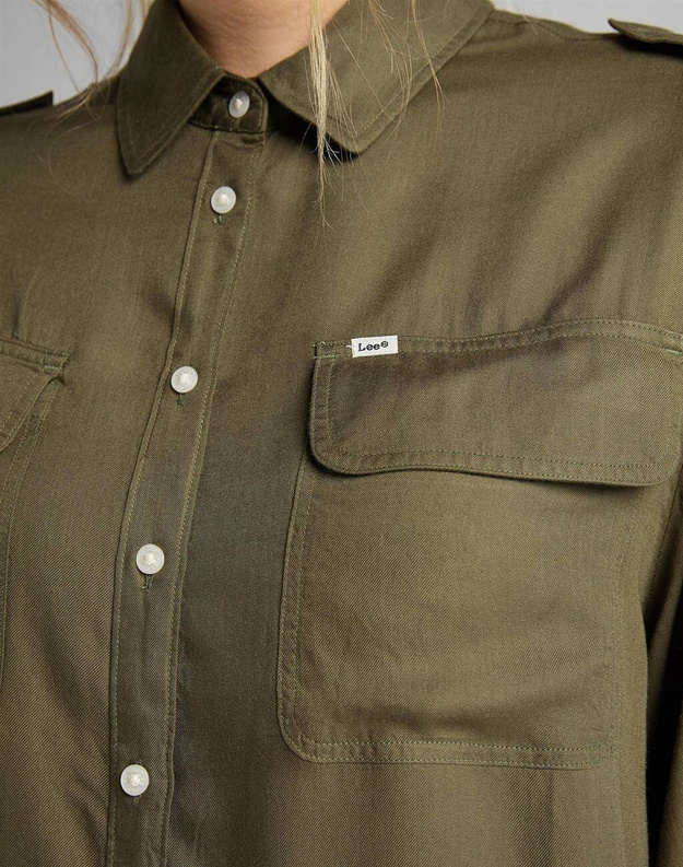 LEE UTILITY SHIRT DAMSKA KOSZULA OLIVE GREEN L45XJQNX 112110670