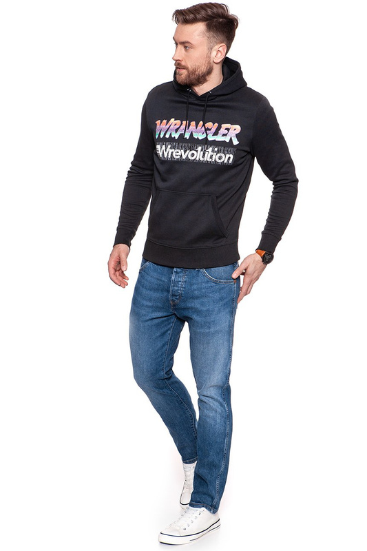 BLUZA WRANGLER MĘSKA HOODIE BLACK W6560IH01 112130572