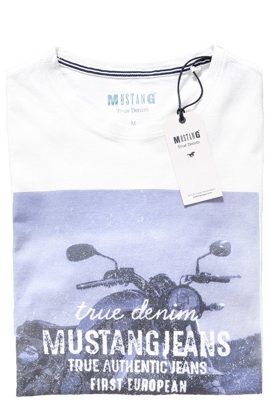 MUSTANG T SHIRT Photoprint Tee CLOUD DANCER 1007543 2020