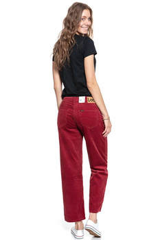 DAMSKIE SPODNIE SZTRUKSOWE LEE 5 POCKET WIDE LEG BIKING RED L30SDC87 112106606
