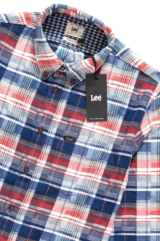 LEE BUTTON DOWN SHIRT LAVA RED L880DWAFS