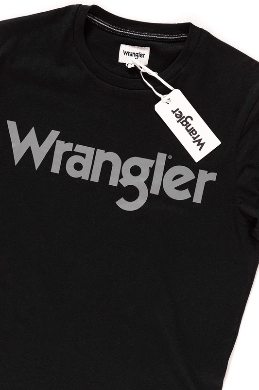 KOSZULKA WRANGLER SS LOGO TEE BLACK W7C04D301 112131586