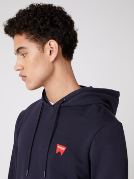 BLUZA MĘSKA WRANGLER LOGO HOODIE DARK NAVY W6B9HYXAE 112130700