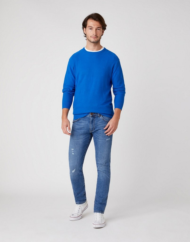 WRANGLER CREW KNIT MĘSKI SWETER BLUE W8P2PDX05 112132412