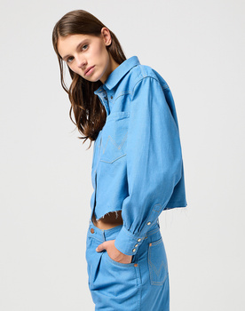 DAMSKA KOSZULA JEANSOWA WRANGLER CUT OFF SHIRT COTTON CANDY BLUE 112362980