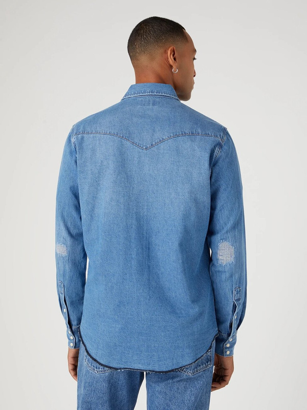 WRANGLER HERITAGE SHIRT MĘSKA KOSZULA JEANSOWA JEANS AUTHENTIC BLUE W5D1EM32F 112332226