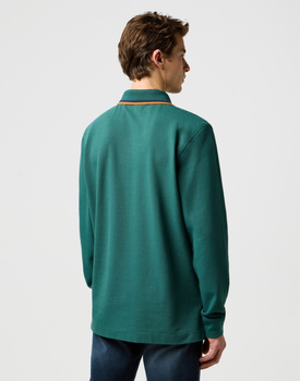 MESKA KOSZULKA POLO WRANGLER LS POLO SHIRT BISTRO GREEN 112371507