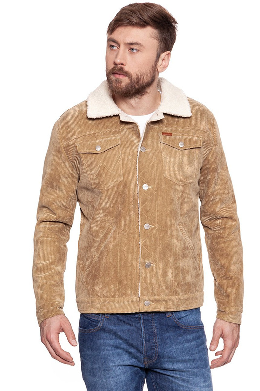 KURTKA ZIMOWA WRANGLER CORD TRUCKER CLAY BEIGE W4735VNWM 112129032