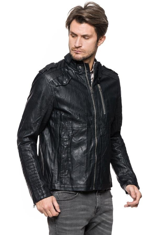 KURTKA SKÓRZANA TOM TAILOR LEATHER LOOK BIKER JACKET 3721883.00.12 COL. 2578 SSN 5040