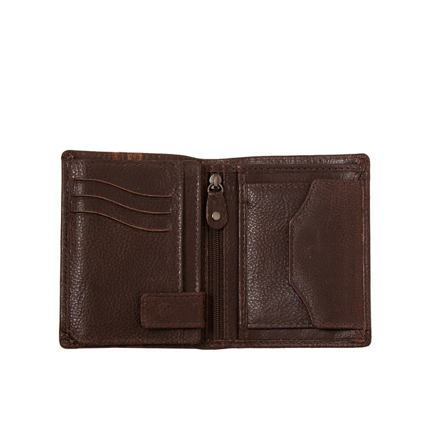 MUSTANG ASTI WALLET MĘSKI PORTFEL SKÓRZANY PREMIUM POJEMNY NA KARTY SKÓRA DARK BROWN 06.101176