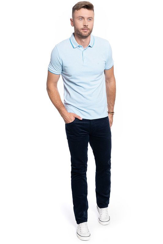 MĘSKIE POLO WRANGLER SS REFINED POLO CERULEAN BLUE W7D6KHXVT 112131764