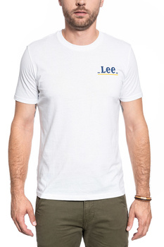 MĘSKI T-SHIRT LEE SMALL LOGO TEE BRIGHT WHITE L62GFQLJ 112114586