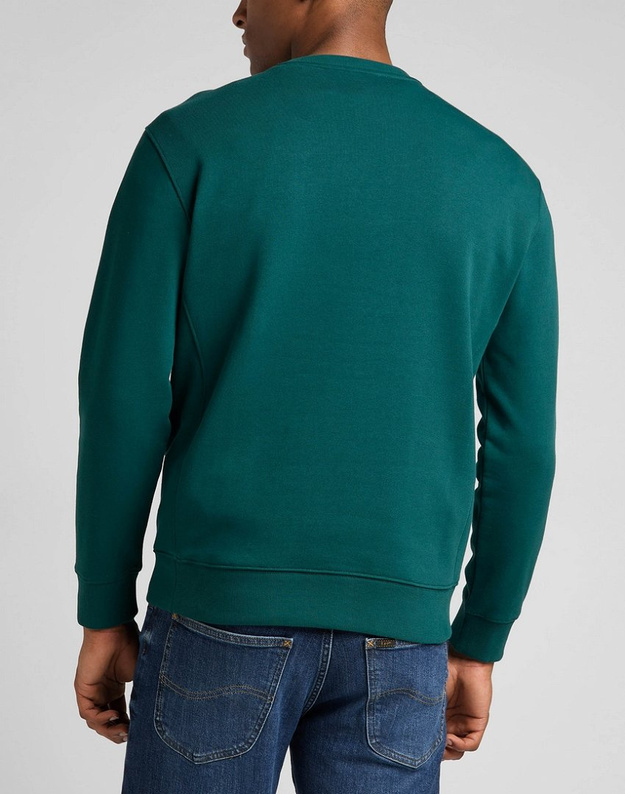 LEE PLAIN CREW SWS MĘSKA BLUZA KLASYCZNA LOGO ESMERALDA L81IRY96 112321571