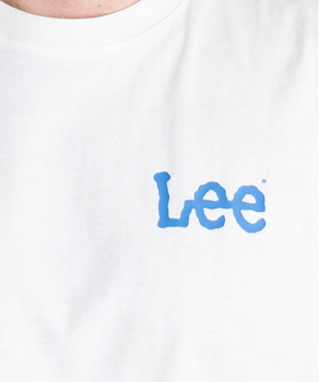 LEE MEDIUM WOBBLY TEE MĘSKI T-SHIRT KOSZULKA LOGO NADRUK BRIGHT WHITE LL04FQLJ 112331451