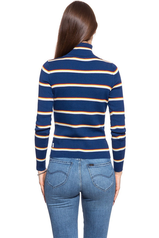 DAMSKI SWETER WRANGLER TURTLE NECK BLUE DEPTHS W8N0PWXJY SAMPLE 112132401