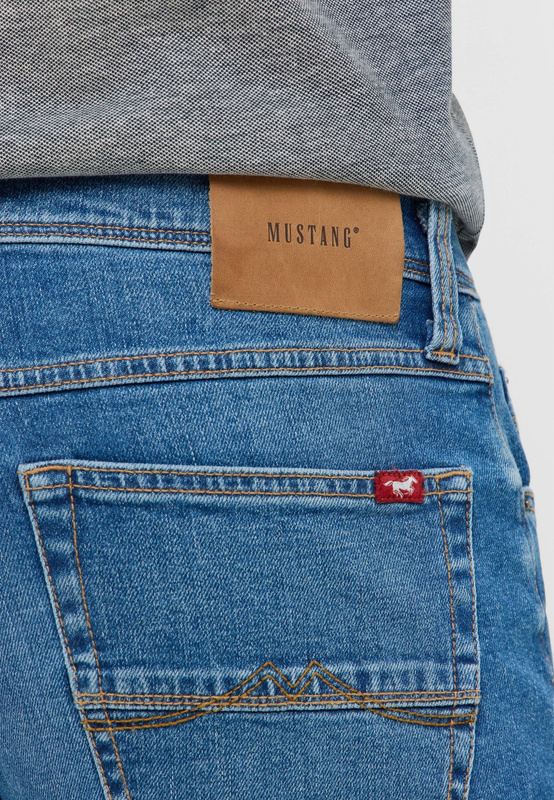 Męskie Spodnie Jeansowe Mustang Style Washington Straight Denim Blue 1016814 5000 582