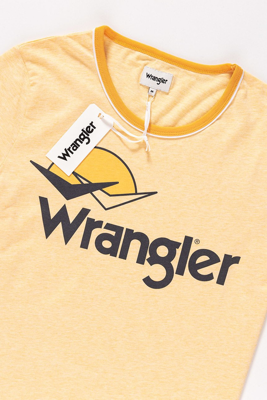 KOSZULKA WRANGLER RINGER LOGO TEE AMBER YELLOW W7B45FQUY 112131479