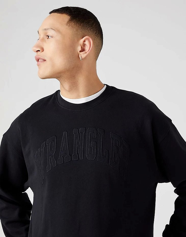 WRANGLER VARSITY CREW MĘSKA BLUZA LOGO BLACK W668IL100 112321152