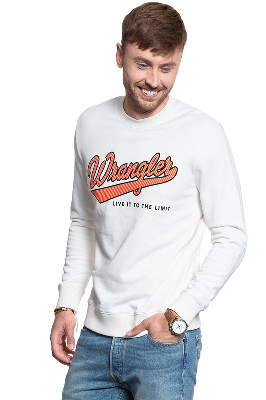 BLUZA WRANGLER SEASONAL LOGO SWEAT OFF WHITE W6A5HA737 112130660