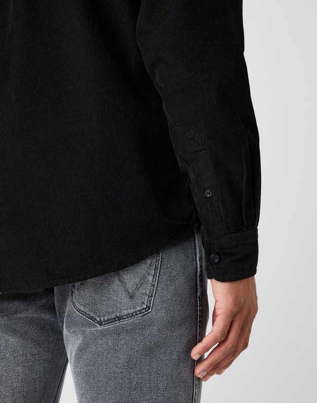 WRANGLER LS 1PKT SHIRT MĘSKA KOSZULA SZTRUKSOWA BLACK W5A14A100 112141410