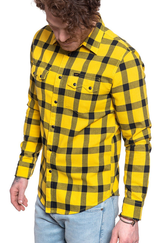 KOSZULA MĘSKA W KRATĘ LEE RIDER SHIRT LEMON ZEST L856OEMM 112122582