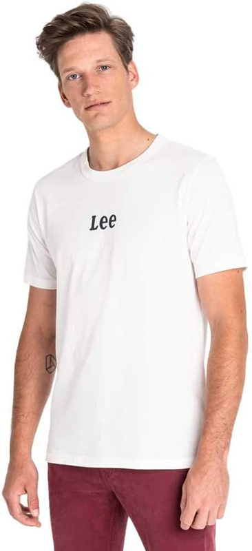 LEE SMALL LOGO TEE MĘSKI T-SHIRT KOSZULKA Z KRÓTKIM RĘKAWEM LOGO OFF WHITE L64YFEMK 112115981