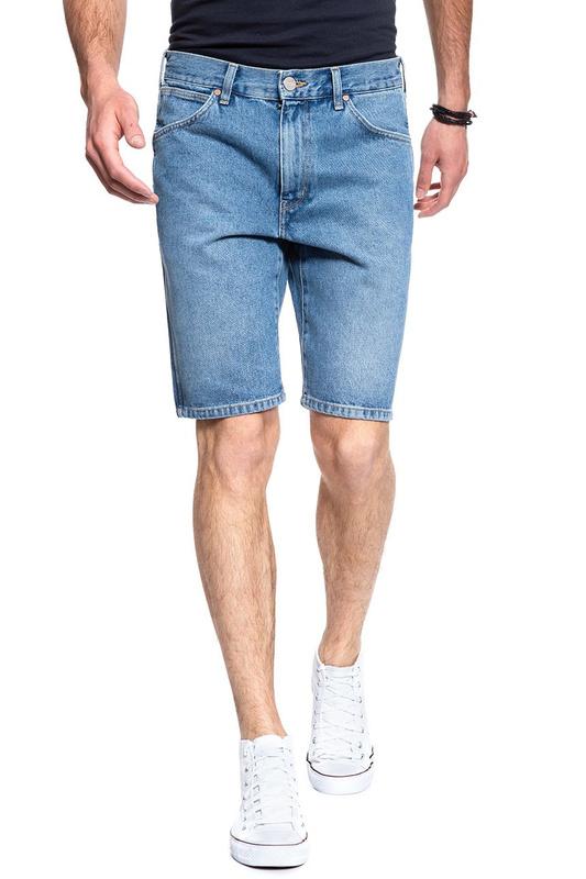 SPODENKI MĘSKIE WRANGLER DENIM SHORT KABEL BLUE W14CER19K 112126586