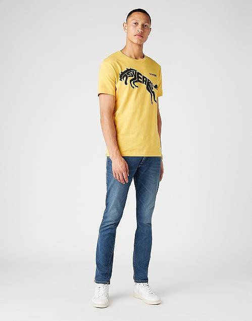 WRANGLER 75TH ANNI TEE MĘSKI T-SHIRT LOGO YOLK YELLOW W746EEY23 112146258