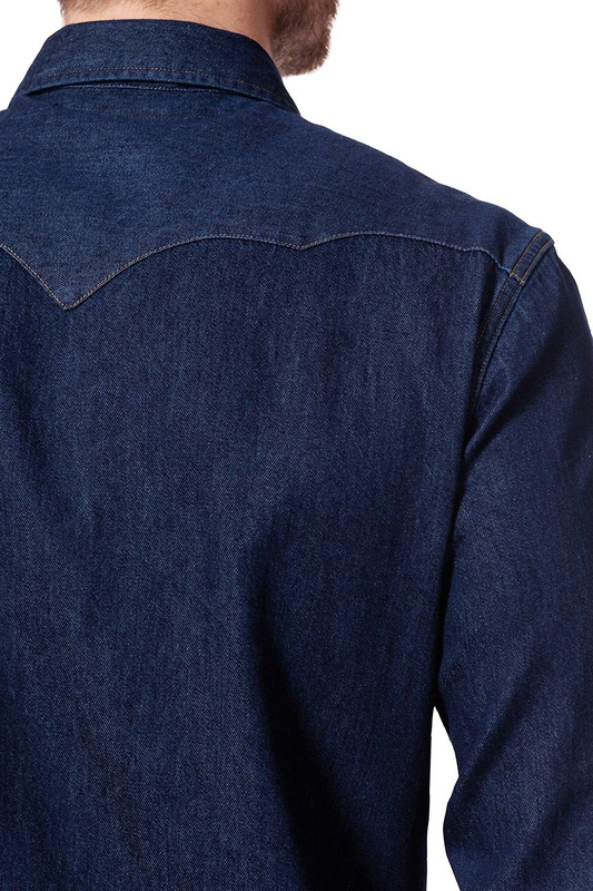 KOSZULA JEANSOWA MĘSKA WRANGLER WESTERN DENIM SHIRT DRY INDIGO W59421DZ0 112129744