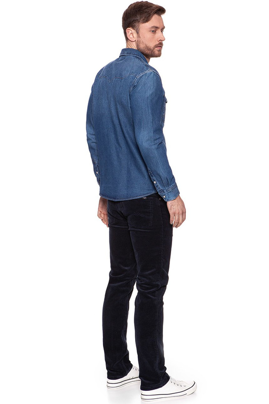 KOSZULA JEANSOWA MĘSKA WRANGLER WESTERN DENIM SHIRT MID STONE W5973LWZ4 112129837