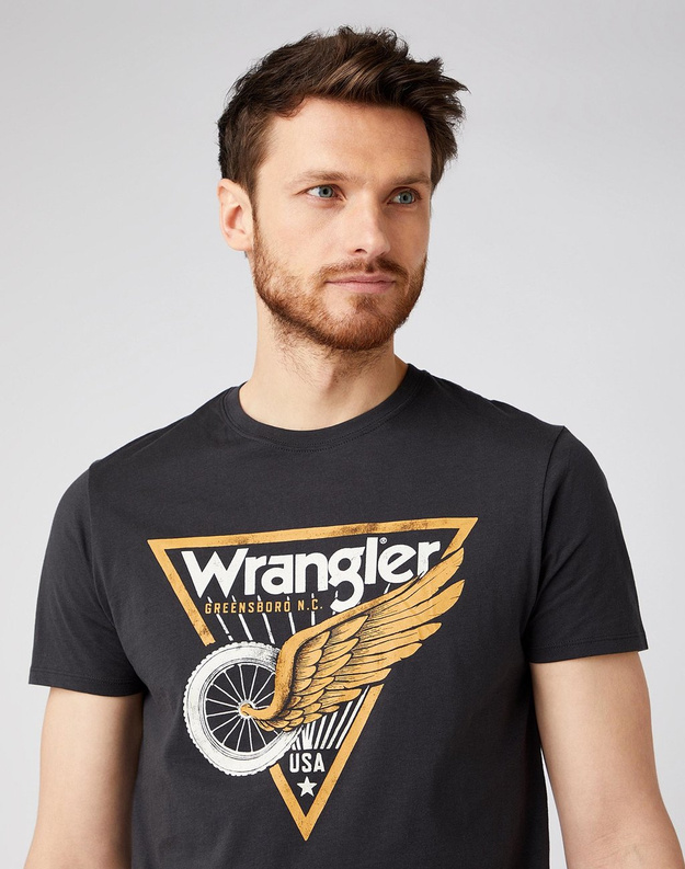 MĘSKI T-SHIRT WRANGLER AMERICANA TEE FADED BLACK W7J6D3XV6 112141553
