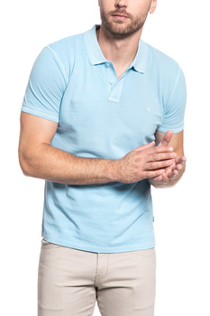 MĘSKA KOSZULKA POLO WRANGLER SS OVERDYE POLO CERULEAN BLUE W7F4KQXVT 112131806