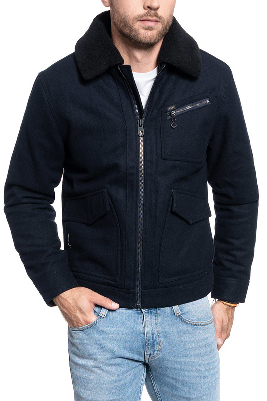 MĘSKA KURTKA ZIMOWA LEE 191J WOOL JACKET MIDNIGHT NAVY L86FVOMA 112122658