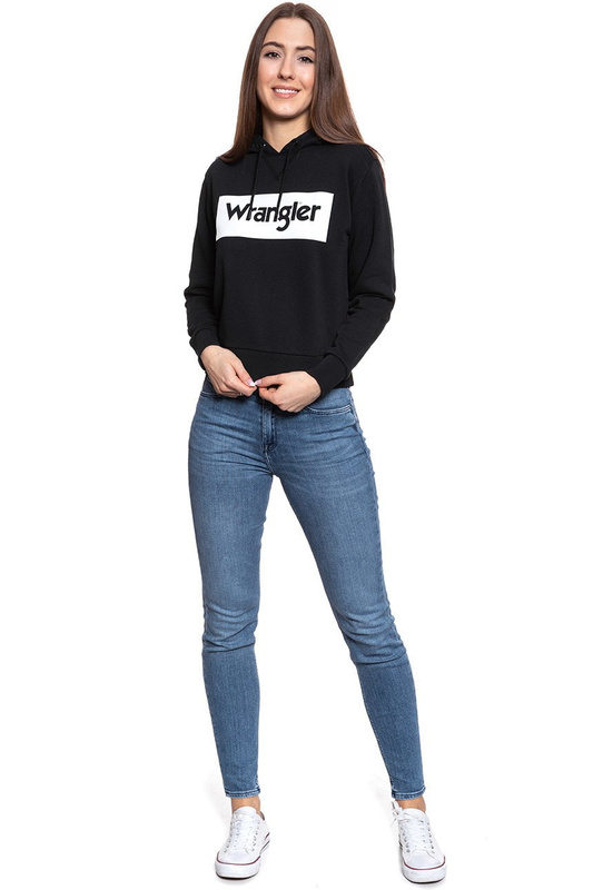 BLUZA WRANGLER LOGO HOODIE BLACK W6N4HA100 112130793