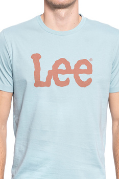 MĘSKI T-SHIRT LEE WOBBLY LOGO TEE FADED BLUE L65QAIOF 112116135