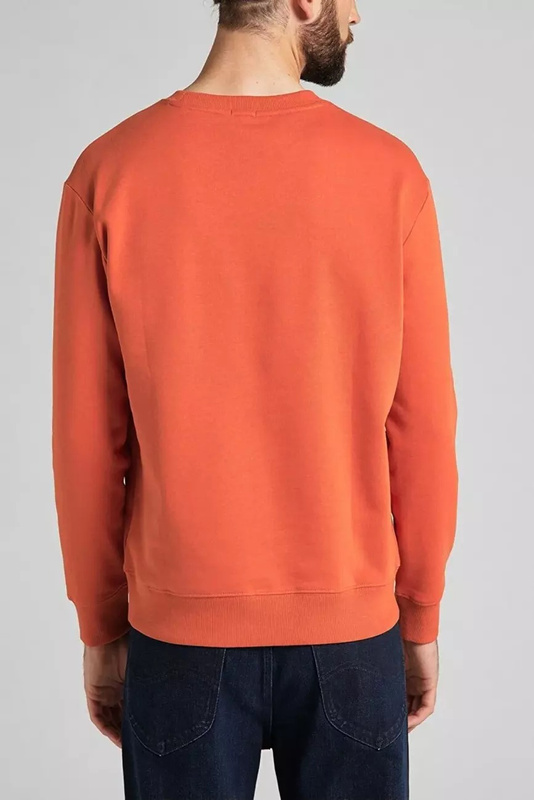 LEE BASIC CREW LOGO SWS MĘSKA BLUZA BEZ KAPTURA LOGO BURNT OCHRE L80XTJBH 112140879