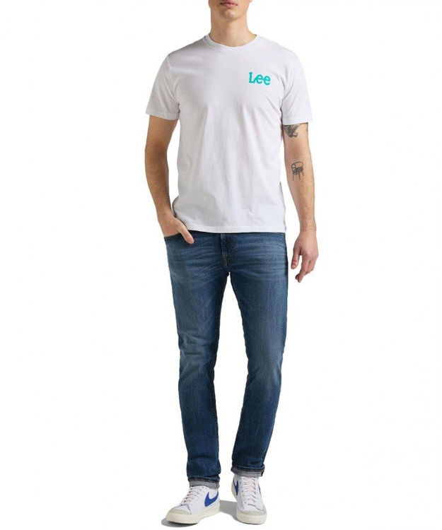 LEE WOBBLY LOGO TEE MĘSKI T-SHIRT KOSZULKA NADRUK BRIGHT WHITE L65QAILJ 112145358