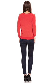 DAMSKI SWETER WRANGLER TWO TONE KNIT GLOW ORANGE W81081P48 112132226