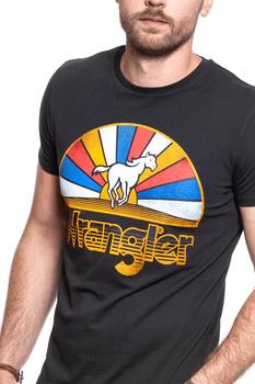 KOSZULKA WRANGLER HORSE LOGO TEE FADED BLACK W7B72FKV6 112131538