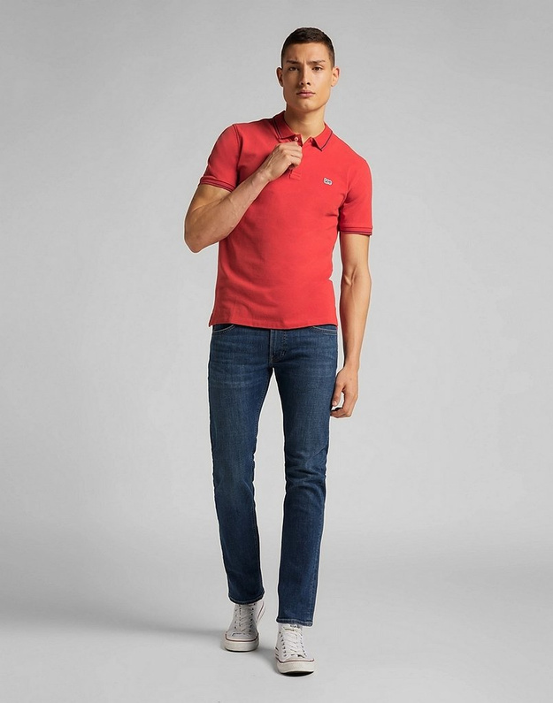 MĘSKIE POLO LEE PIQUE POLO WASHED RED L61ARLQM 112113738