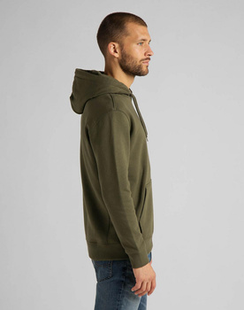 LEE PLAIN HOODIE MĘSKA BLUZA Z KAPTUREM LOGO OLIVE GREEN L80YTJNX 112121620