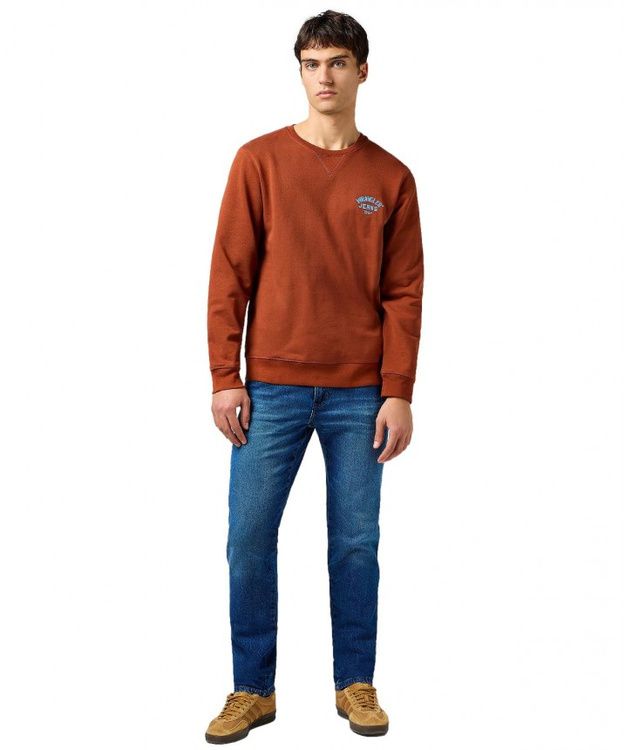 MESKA BLUZA WRANGLER SMALL LOGO CREW SMOKED PAPRIKA 112364093