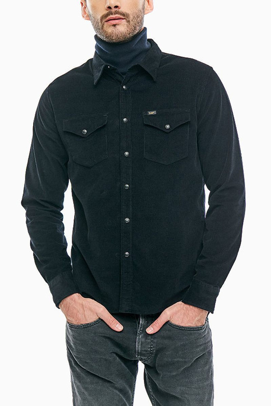 LEE CLEAN WESTERN SHIRT MĘSKA KOSZULA MATERIAŁOWA PITCH BLACK L644MRE
