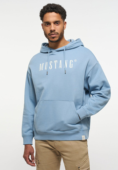 MĘSKA BLUZA Z KAPTUREM MUSTANG LOGO Bennet Modern HD Faded Denim 1013511 5124
