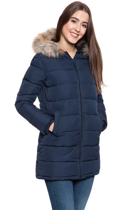 DAMSKA KURTKA ZIMOWA WRANGLER LONG PUFFER NAVY W4N2VJ114 112129160
