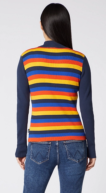 WRANGLER HIGN NECK SLIM DAMSKI SWETER W PASKI NAVY W8N7PW114 112132407