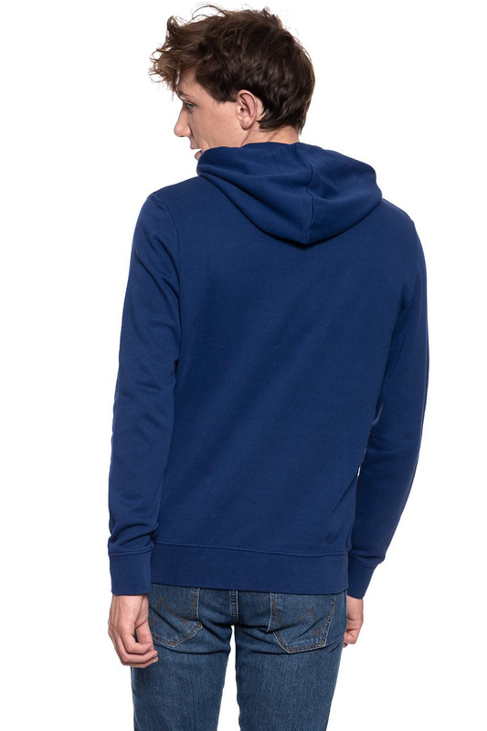 BLUZA WRANGLER LOGO HOODIE BLUE DEPTHS W641HYXJY 112130474